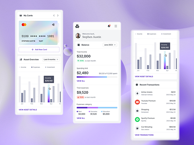 Financial dashboard - mobile animation app dashboard finance gradient mobile ui