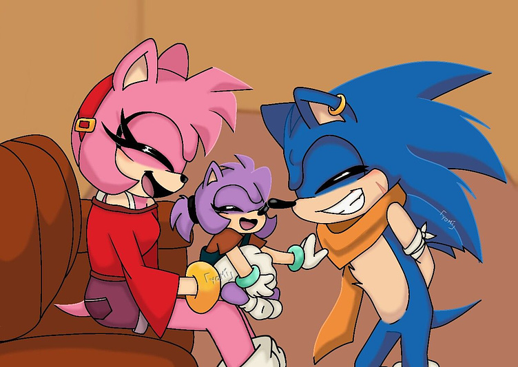 Sonic and Amy [Sonamy] Family, Fankid by Yomi on Dribbble
