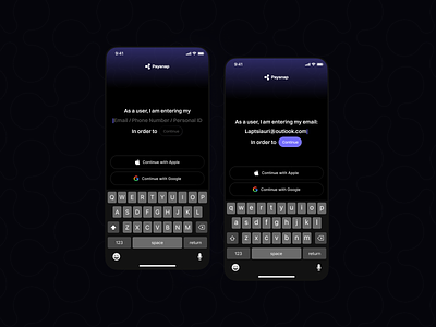 Paysnap - Sign In Page app clean dark design flat log in login minimalistic mobile onboarding register registration sign in sign in form sign in page sign up signin signup ui user story