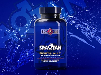 Spartan men's vitamin complex branding design graphic design identity illustration label design logo pack package design packaging