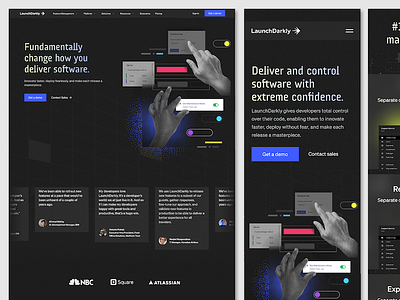 Launch Darkly Web branding case study clean design feature flags focus focus lab identity interactive launch darkly logo logo design ui ui design web web design web site