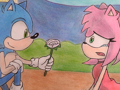 sonic and amy kiss soamy