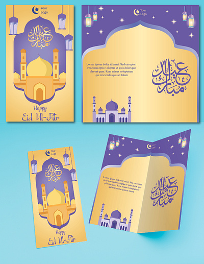 idhul fitri greeting card branding design eid eidfitr graphic design idhul fitri illustration infographic vector