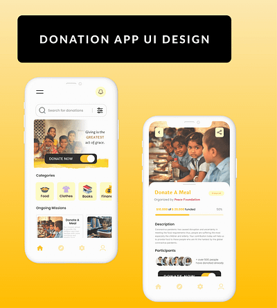 UI Design - Donation App app design figma illustration mobile app ui ui design user experience user interface user research ux web design