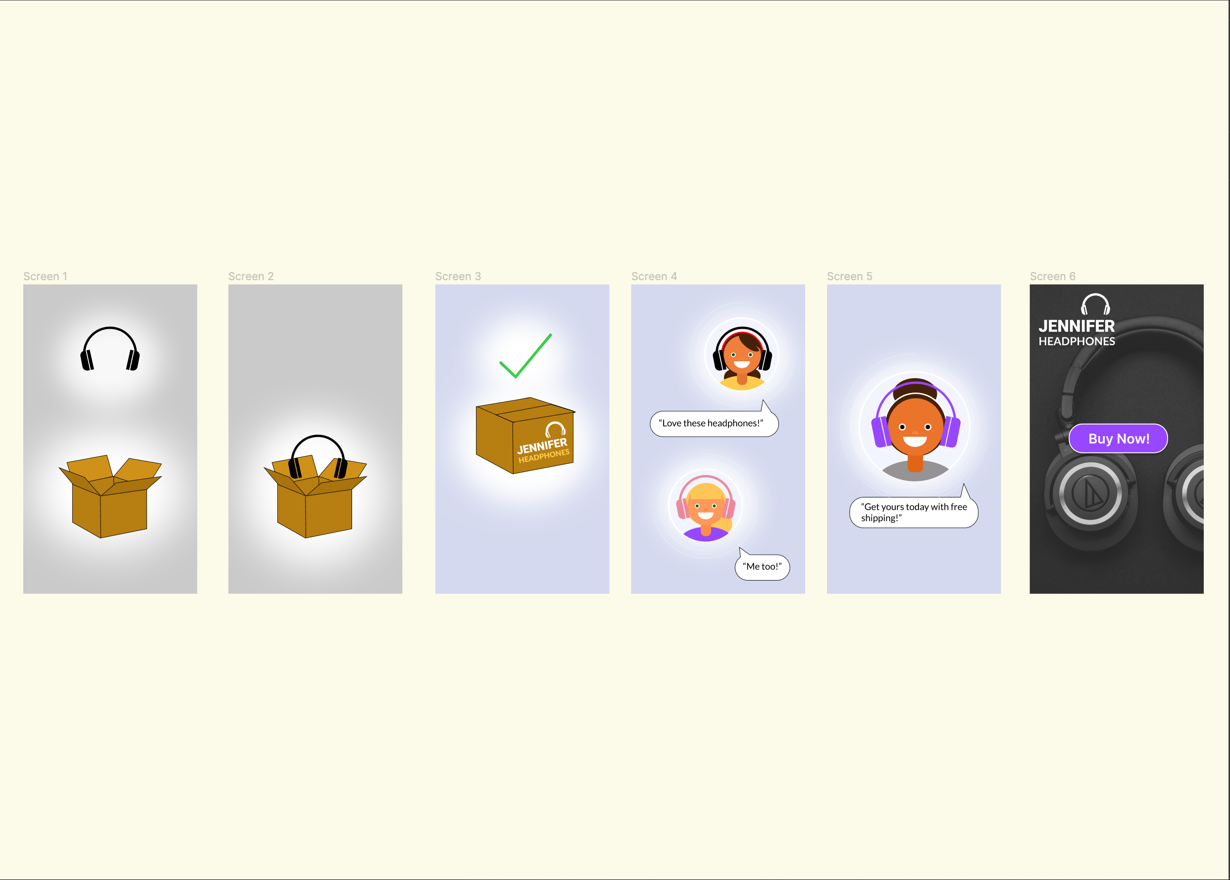 Intro Animation for Jennifer Headphones animation figma graphic design motion graphics ui ux webdesign