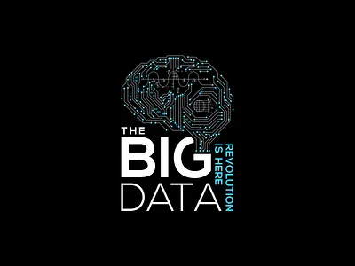 The Big Data 2d ai artificial intelligence logo blue brain branding circuit clean data design digital brain formula of statistics illustration logo modern revolution simple statistics the big date vector