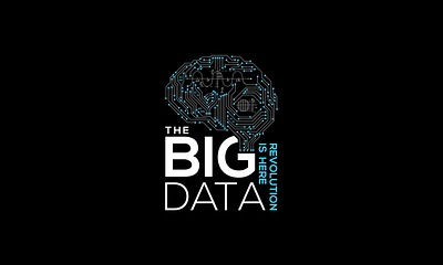 The Big Data 2d ai artificial intelligence logo blue brain branding circuit clean data design digital brain formula of statistics illustration logo modern revolution simple statistics the big date vector