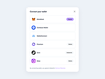 Connect Crypto Wallet - Webpixels bootstrap components crypto finance modal popup template uidesign uiux user interface wallet website