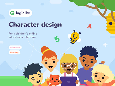 Character design animals branding cartoon character character design color design education emotions flat graphic design illustration illustrator kids marketing school ui vector