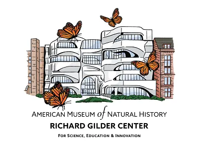 Gilder Center architecture branding brownstone building butterfly central park graphic design illustration illustrator insects manhattan museum natural history nyc typography vector