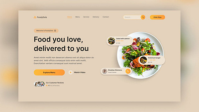 Website design for Food Delivery app app designe branding designe designe illustration food website graphic design hero illustration landing page logo ui website