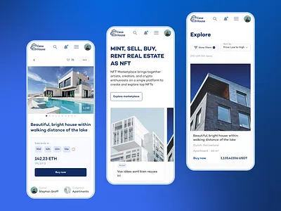 Real Estate Tokenization Platform & Marketplace UX/UI design appdesign blockchain blue creativity design digitalassets figma figmadesign interfacedesign marketplace mobileapp mobiledesign productdesign propertymarketplace realestate realestateplatform tokenization ui ux web3