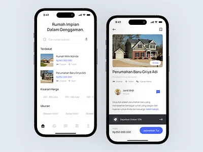 Real Estate App app blue clean commerce design discover estate home house housing interface marketplace minimal preview property real realtor sale simple ui