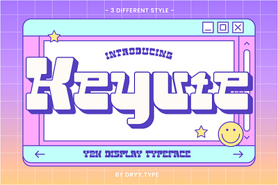 Keyute - Y2K Display Font branding display font free free font freebie headline kpop logo retro title type typeface vintage web design y2k