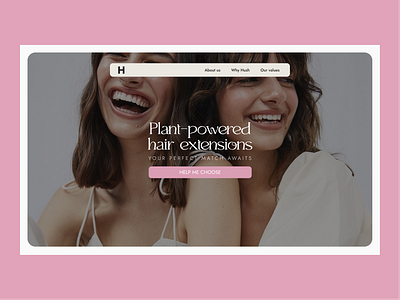 haircare | hair extensions | concept landing page concept design figma ui ui concept uiux web design