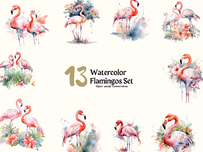 Watercolor Flamingos png file watercolor watercolor flamingos