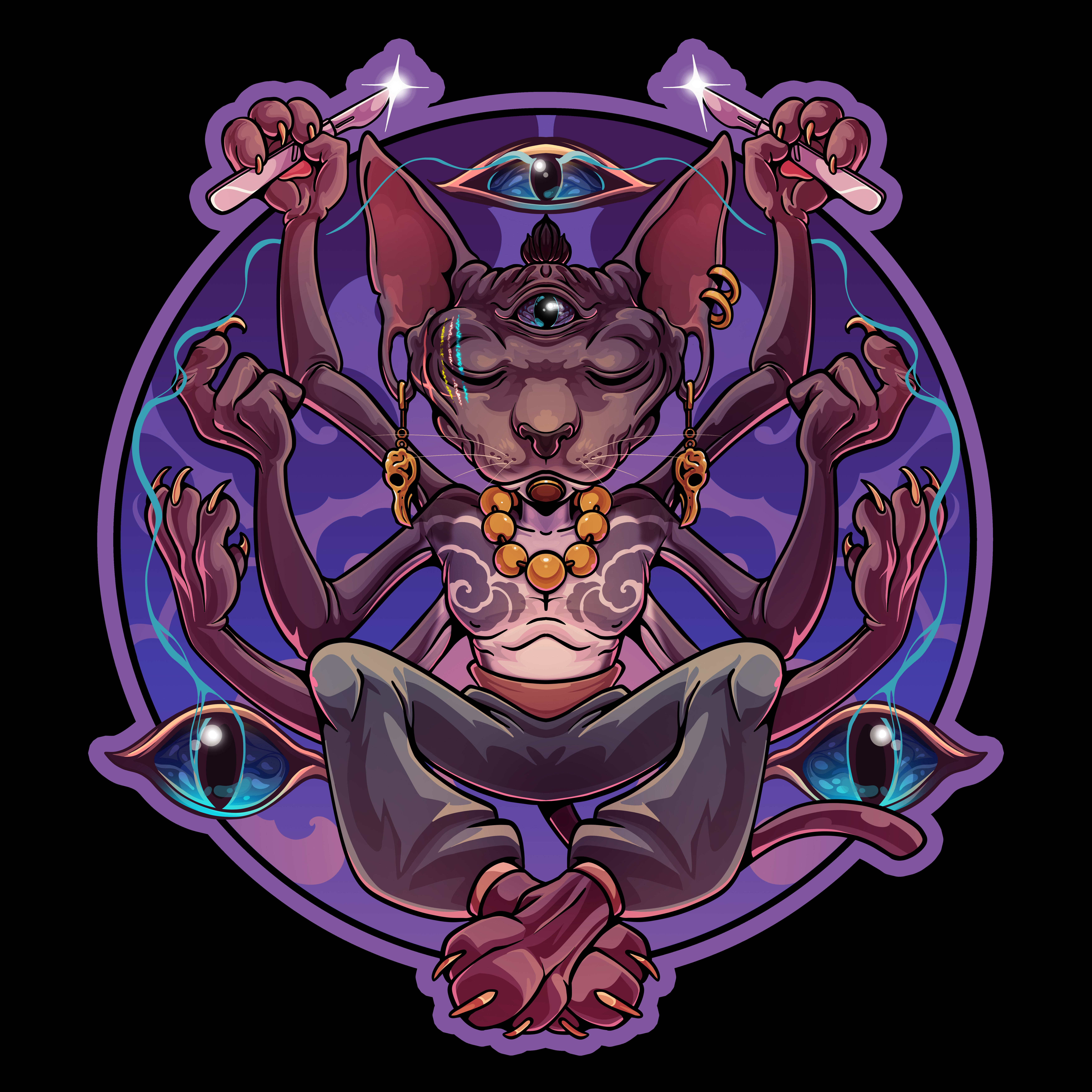 MYSTICAL CAT art cat design design character digital art graphic design illustration photoshop