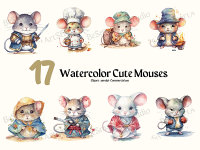 Watercolor Cute Mouses png watercolor watercolor cute mouses