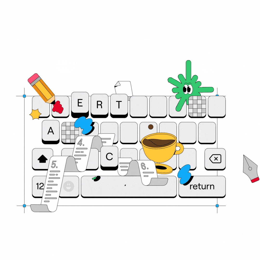 Keyboard: Create animation design graphic design illus illustration motion graphics typography ui