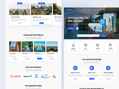 Travel Website Design, Landing Page /Home Page UI exploretounwind