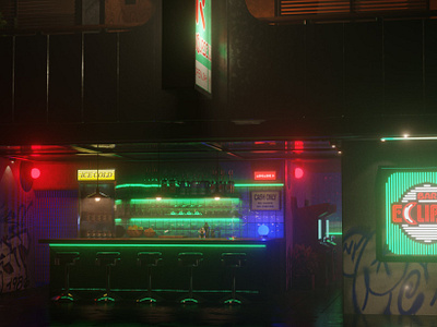 Bar Eclipse 3d arcade bar barcade blender environment neon scene