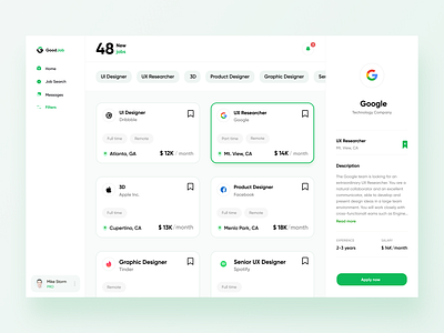 GoodJob - job finder website clean design find work job minimal mobile ui ux web white work