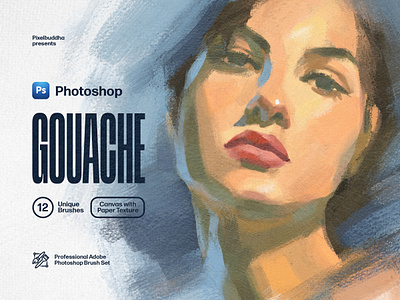 Photoshop Gouache Brushes Collection brushes canvas digital art download drawing gouache paint painting paper photoshop pixelbuddha sketch texture watercolor