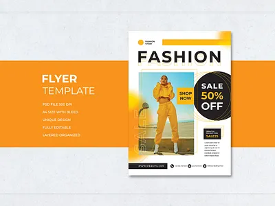 A flyer for a fashion sale on a wall promotion