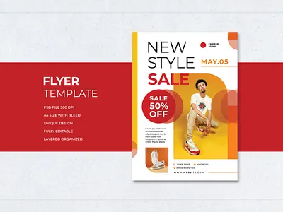 Flyer new style sale on it fashion man cool design promotion