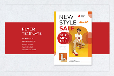 Flyer new style sale on it fashion man cool design promotion