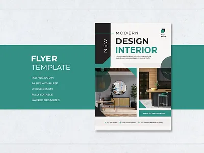 Magazine cover for modern design interior with a white backgroun new home