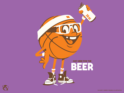 Just Here for the beer! basketball beer character design graphics illustration t shirt design vector vector design