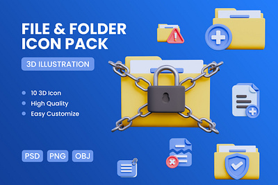 FILE AND FOLDER 3D ICON 3d icon document 3d icon folder 3d icon free 3d icon icon pack ui