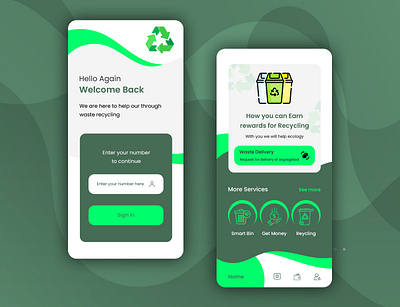 Recycling App UI Design app design mobile app mobile app design recycling app recycling app ui recycling app ui design ui ui design