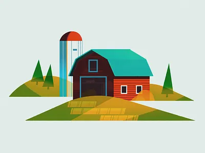 Another Barn barn country farm hills summer tree