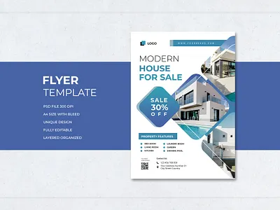 Flyer modern house sale cool gradient design orange