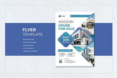 Flyer modern house sale cool gradient design orange