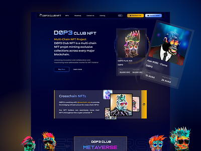 D0P3 Club NFT 2023 applicaton bitcoin blockchain crypto cryptocurrency design ethereum ios landing logo minimal nft token ui