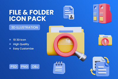File & Folder 3D Icon 3d icon pack icon pack ui