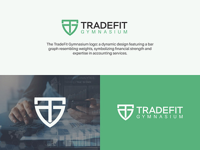 TradeFit Gymnasium - Accounting and Financial Logo Design accounting logo bar graph logo brand identity branding financial fitness branding financial services branding fitness inspired logo logo logo design tradefit gymnasium tradefit gymnasium logo