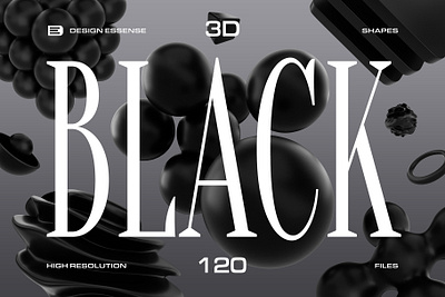 Design Assets: 3D Black Shapes Collection 3d 3d illustration 3d shapes abstract assets black creative market design free freebie geometric geometrical illustration modern resources ui