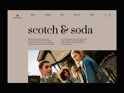 Scotch & Soda black cart cloth design fashion hero home page landing photo shop store typography ui user website