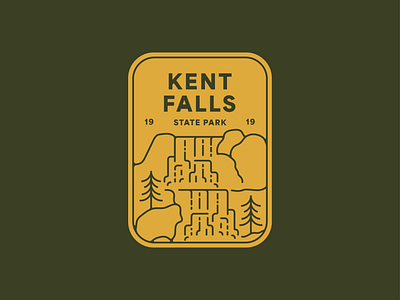 Kent Falls State Park Badge badge hike logo outdoors state park waterfall