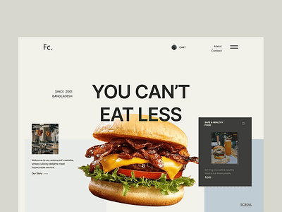 FC Burger Club e commerce figma landing page online store ui web design