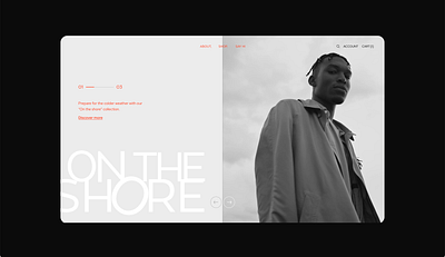 ON THE SHORE_menu transition animation eshop fashion graphic design minimal ui website