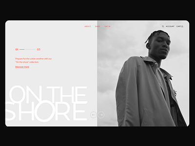 ON THE SHORE_menu transition animation eshop fashion graphic design minimal ui website