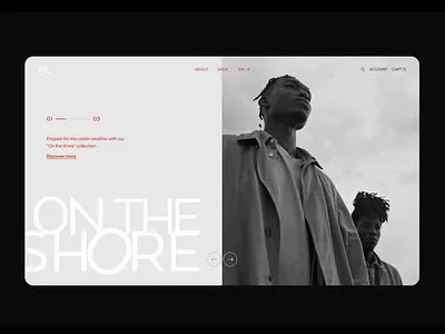 ON THE SHORE_menu transition animation eshop fashion graphic design minimal ui website