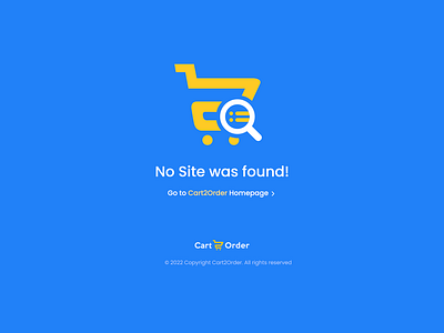 No Site found - Error Message 404 branding cart2order design error error messae graphic design message no data found no site found not found photoshop ui website