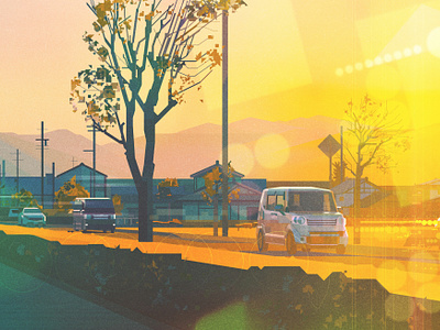 Snapshots of Japan cityscape digital folioart illustration james gilleard landscape texture transport travel urban