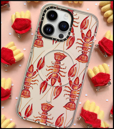 Scarlet Lobsters abstract animal colorful design graphic design illustration lobsters minimal ocean vintage